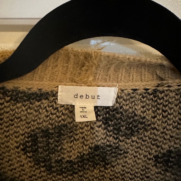 Debut Animal Print Cardigan 1X - Picture 2 of 2